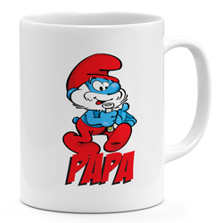 Loud Universe Papa Smurf Red Smurf 11oz Coffee Mug Cute Papa 11oz Ceramic Novelty Mug