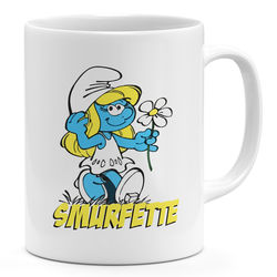 Loud Universe Smurfette Flowers Cute 11oz Coffee Mug Cartoon Smurf 11oz Ceramic Novelty Mug