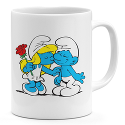 Loud Universe Smurf Children 11oz Coffee Mug Smurfs Cute Kiss 11oz Ceramic Novelty Mug