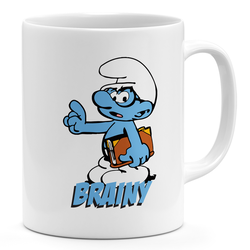 Loud Universe Brainy Smurf Cute 11oz Coffee Mug Cute Smurf character Brainy 11oz Ceramic Novelty Mug