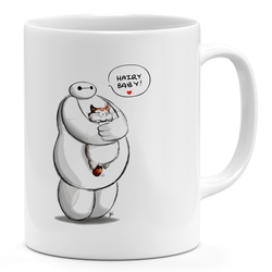 Loud Universe Hairy Baby Fox 11oz Coffee Mug big Brother Kavaii 11oz Ceramic Novelty Mug