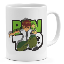 Loud Universe Ben 10 Green 11oz Coffee Mug Children Art 11oz Ceramic Novelty Mug