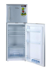 Geepas Double Door Refrigerator, 180L, GRF1856WPN, Silver