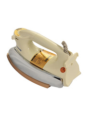 Geepas Dry Iron with Golden Teflon Plate, 1200W, GDI2771, Off White/Gold