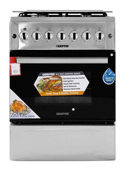 Geepas 4-Burner Freestanding Cooking Range, GCR6057, Silver/Black