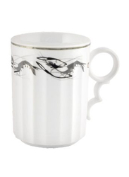 RoyalFord 12oz Stoneware Bone Wave Mug, RF6685, White