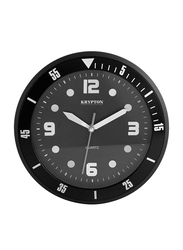 Krypton Quartz Round Wall Clock, Black