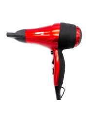 Geepas Ionic Hair Dryer with Coolshot, 3 Heat Setting and 2 Speed, with Coolshot and 3 Heat Setting, 2000W, GHD86018, Red/Black