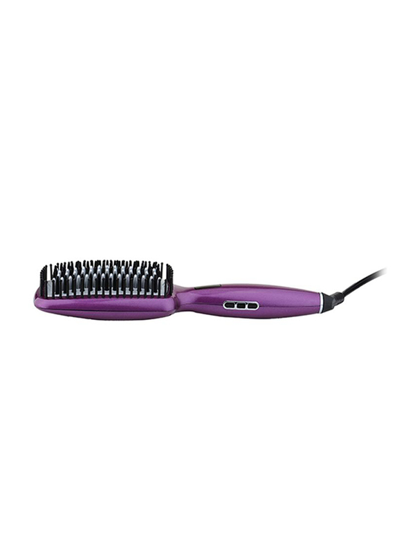 

Geepas Ceramic Hair Brush Straightener, 50W, GHBS86012, Purple/Black