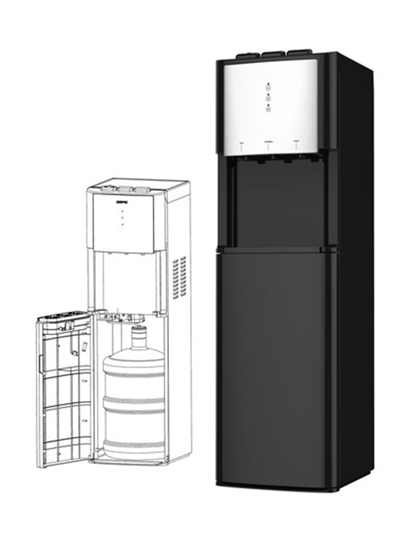 

Geepas 7L Hot and Cold Water Dispenser, GWD17021, Black/Silver