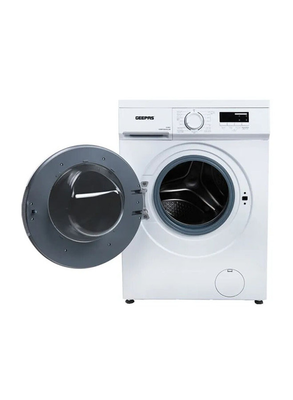 Geepas Front Load Washing Machine, GWMF68005LCU, White