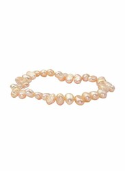 Vera Perla Elastic Stretch Bracelet for Women, with Pearl Stone, 12g, Rose Gold