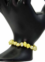 Vera Perla 10K Gold Strand Beaded Bracelet for Women, with Pearl Stone, Yellow