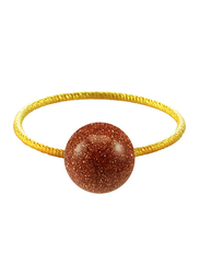 Vera Perla 18K Gold Fashion Ring for Women, with Sunstone, Brown/Gold, US 6