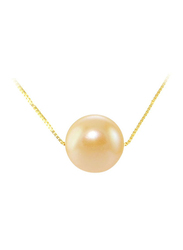 Vera Perla 18K Solid Gold Simple Pendant Necklace for Women with 8mm Pearl Stone, Gold