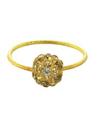 Vera Perla 10K Solid Gold Fashion Ring for Women, with 10 mm Crystal Ball, Gold, US 6