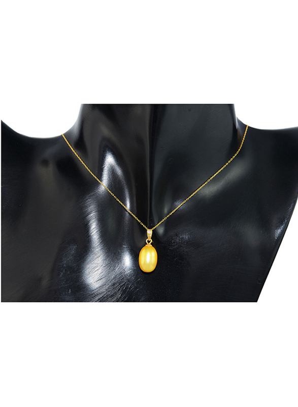 Vera Perla 18K Gold Pendant Necklace for Women, with Pearl Stone, Gold