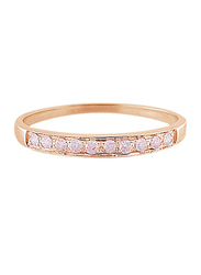 Vera Perla 18k Rose Gold Eternity Fashion Ring for Women, with 0.1 ct Genuine Diamonds, Rose Gold/Clear, US 6.5
