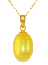 Vera Perla 18K Gold Pendant Necklace for Women, with Pearl Stone, Gold