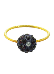 Vera Perla 10K Solid Gold Fashion Ring for Women, with 10 mm Crystal Ball, Gold/Dark Purple, US 6