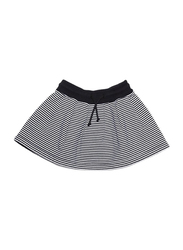 Mingo Kids Stripes Pattern Skirt, 4-6 Years, Black/White