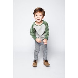 Mingo Kids Velvet Sweater, 1-2 Years, Grey/Duck Green