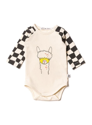 Noe & Zoe Checker Pattern Baby Bodysuit, 3-6 Months, Black