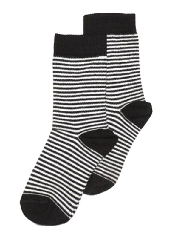 Mingo Kids Stripes Socks, EU 15-18, Black/White