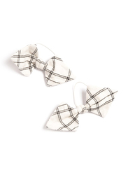 Monkind Flannel Hair Bow, 2 Pieces, White