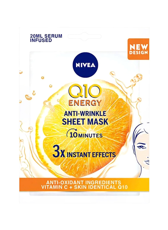 

Nivea Q10 Energy Anti-Wrinkle Face Sheet Mask, 1 Mask