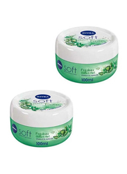Nivea Soft Moisturizing Cream with Chilled Mint, 100ml, 2 Pieces