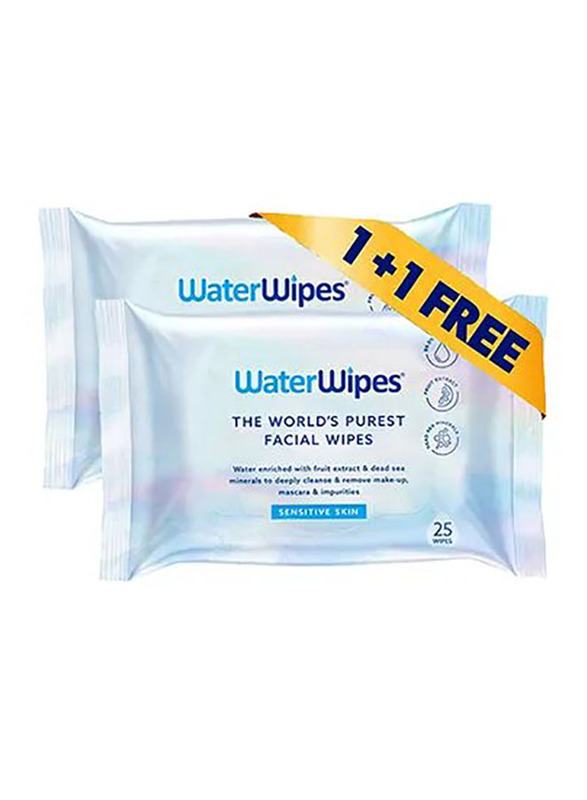 

Waterwipes 50 Pieces Sensitive Facial Wipes for Baby, Newborn, White