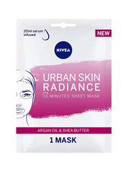 Nivea Urban Skin Radiance Face Sheet Mask with Argan Oil & Shea Butter, 1 Mask