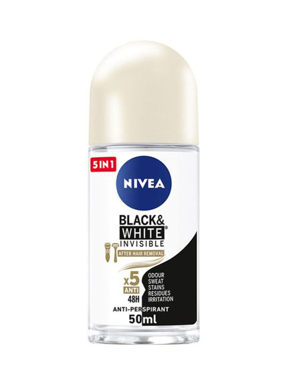 

Nivea Black & White Invisible Silky Smooth Antiperspirant Roll-On for Women, 50ml