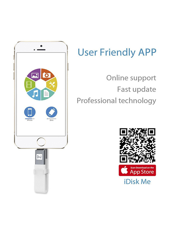 Zakk 32GB iDisk USB Flash Drive for Apple iPhone/iPad, White