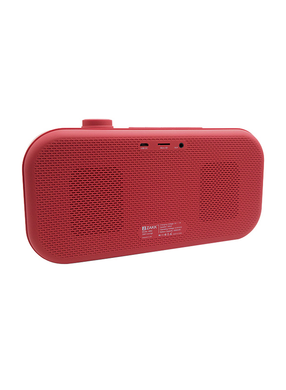 Zakk Lounge Portable Bluetooth Speaker, Red