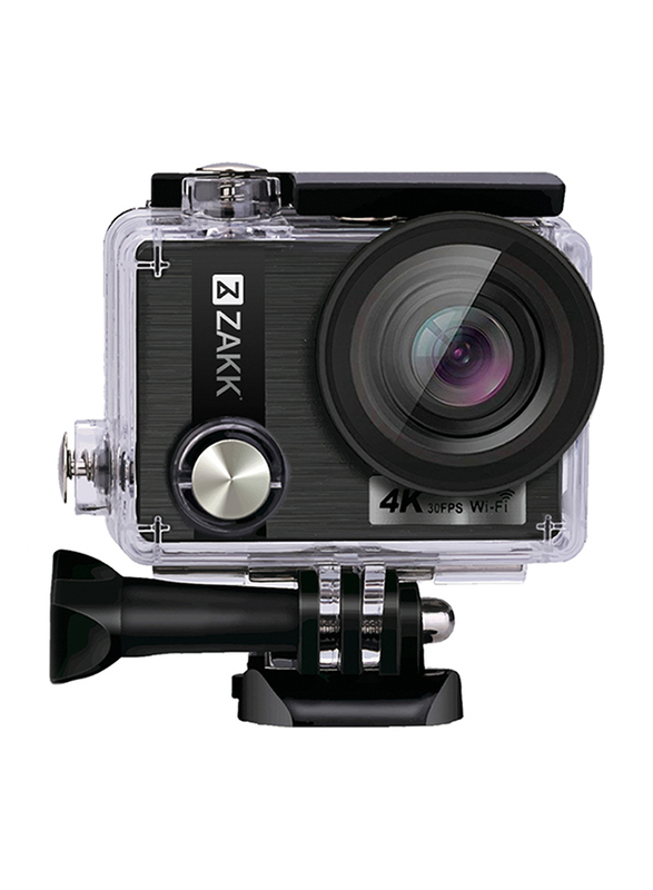 Zakk Rush 4K Action Camera with Accessories, 16 MP, Black
