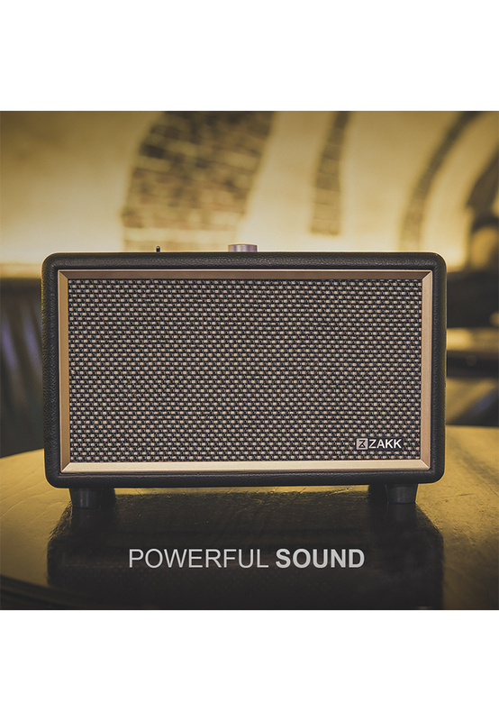 Zakk Woodstock Portable Bluetooth Speaker, Black/Brown