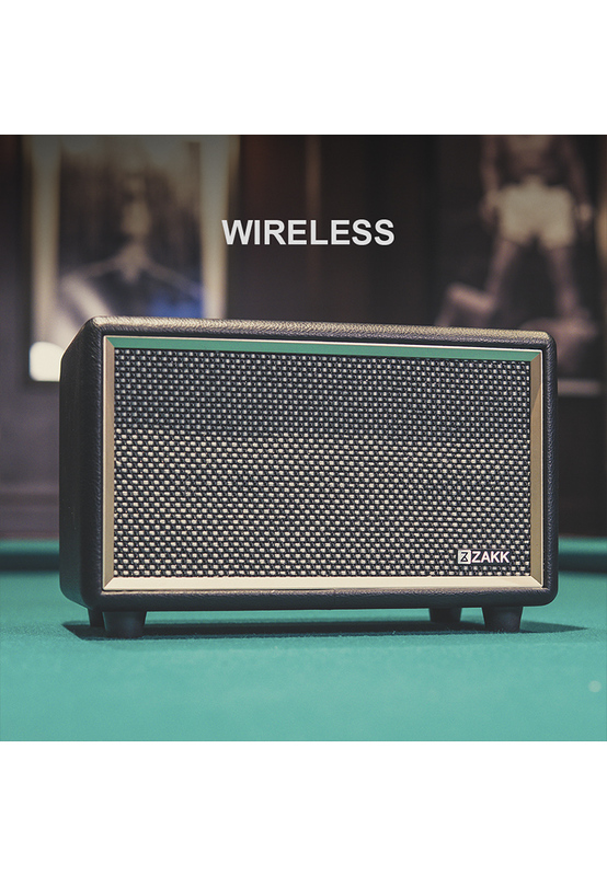 Zakk Woodstock Portable Bluetooth Speaker, Black/Brown