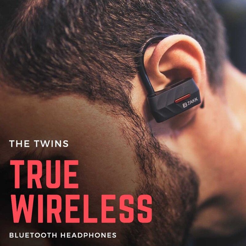 Zakk Twins Wireless In-Ear Noise Cancelling Headphones, Grey