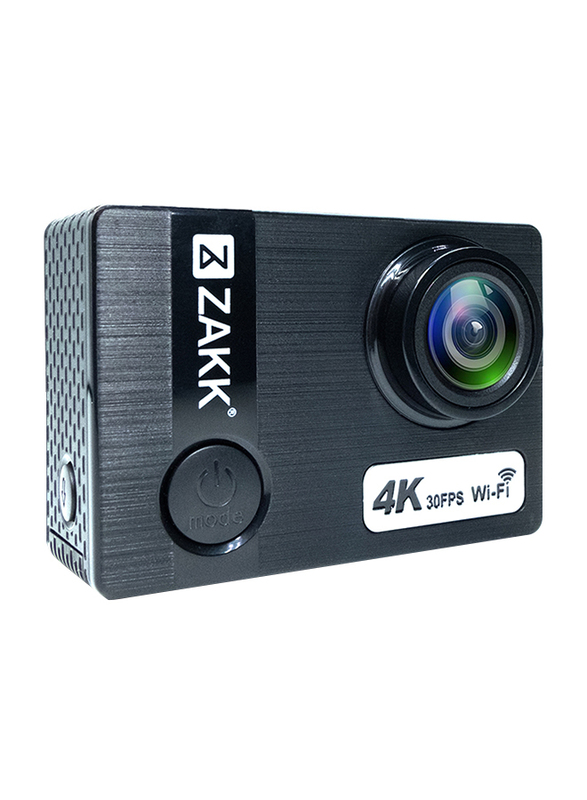 Zakk Rush 4K Action Camera with Accessories, 16 MP, Black