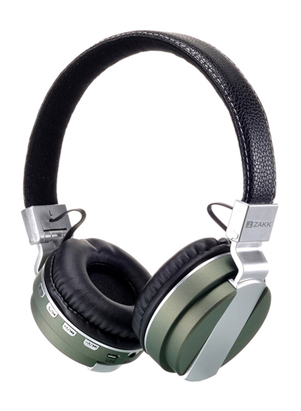 Zakk Hunter Wireless Over-Ear Noise Cancelling Headphones, Green/Black