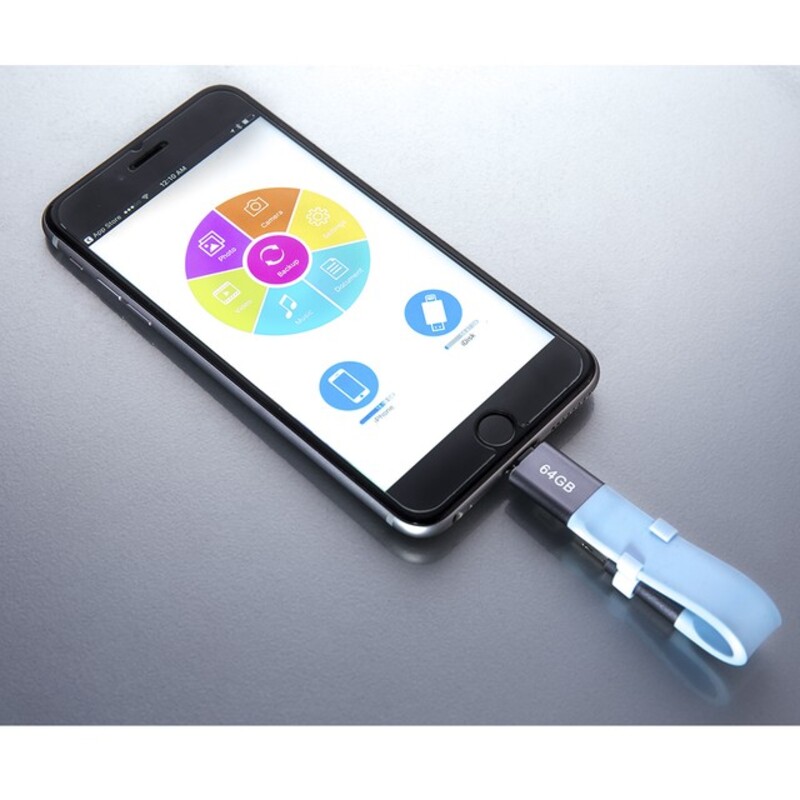 Zakk 64GB iDisk USB Flash Drive for Apple iPhone/iPad, Blue