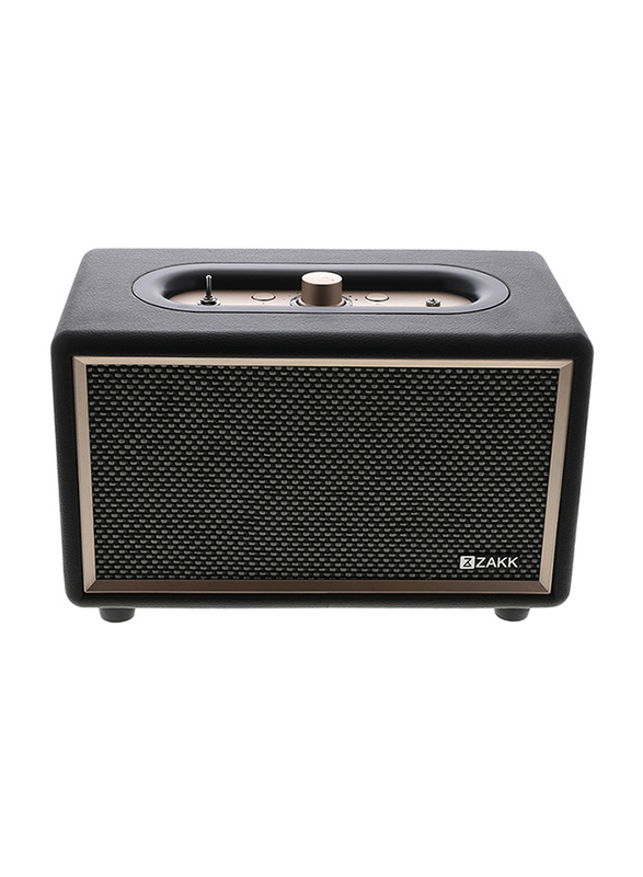 Zakk Woodstock Portable Bluetooth Speaker, Black/Brown
