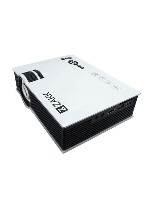 Zakk UC40+ HD LCD Portable Home Cinema Theatre Projector, 800 Lumens, Black