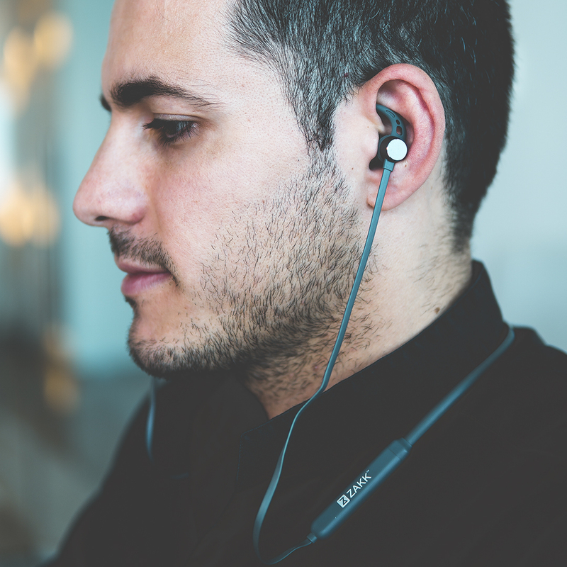 Zakk Flex Wireless Neckband Headphones, Grey