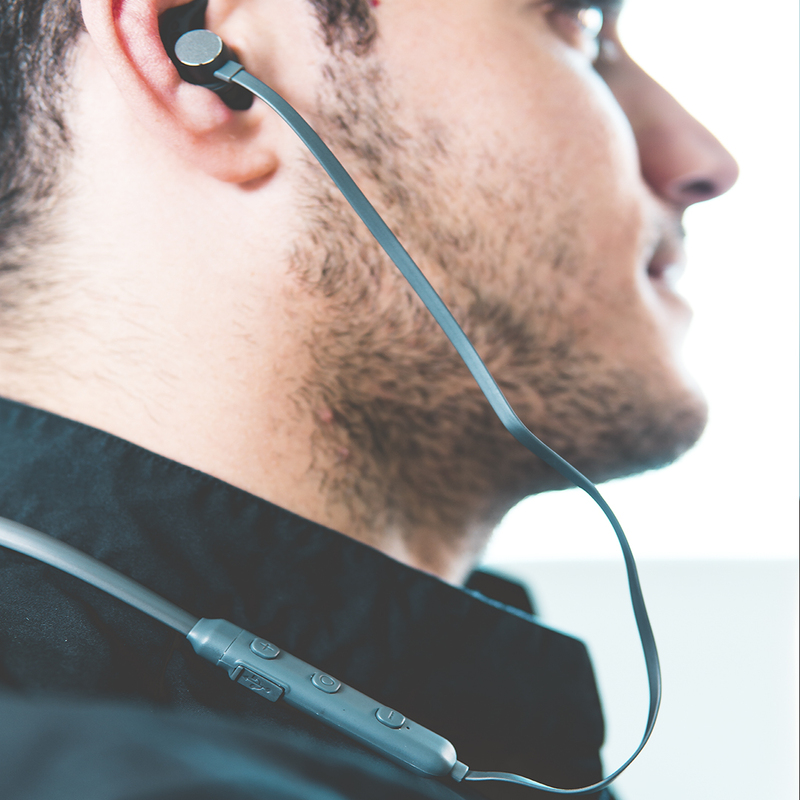Zakk Flex Wireless Neckband Headphones, Grey