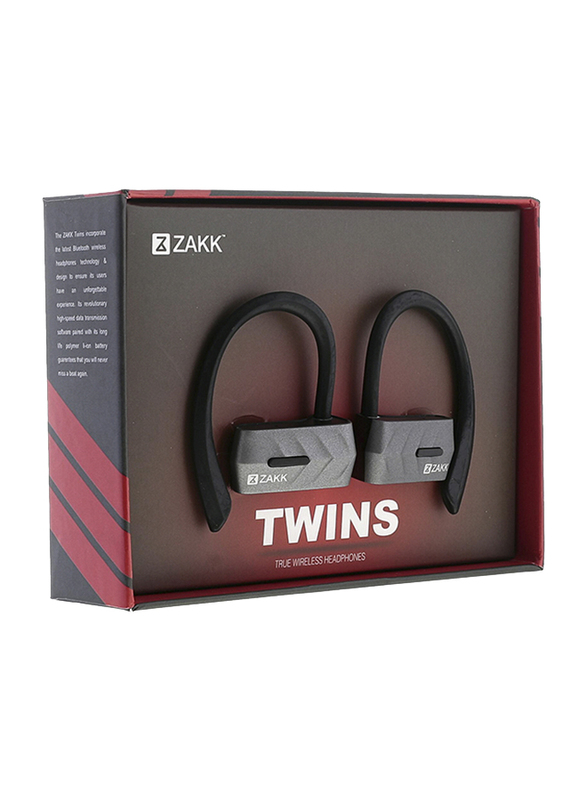 Zakk Twins Wireless In-Ear Noise Cancelling Headphones, Grey