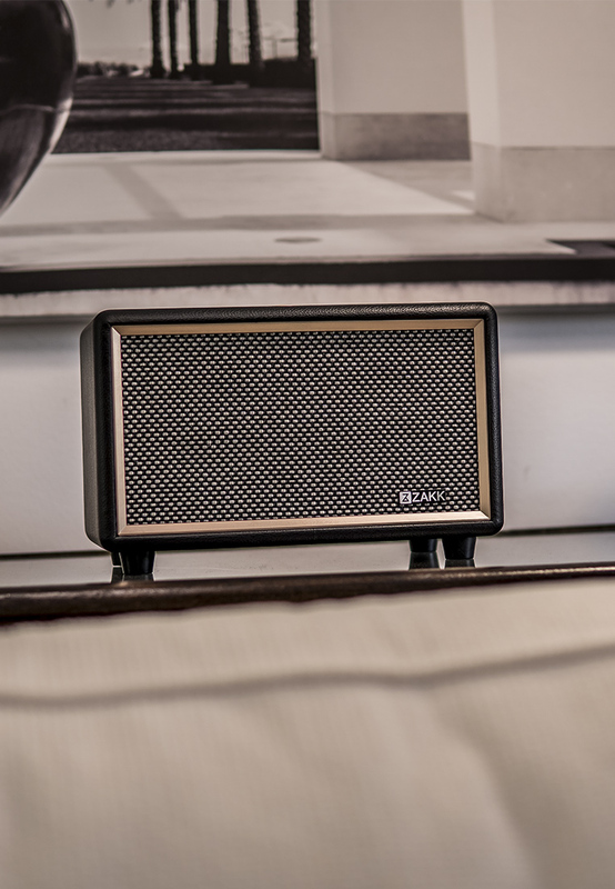Zakk Woodstock Portable Bluetooth Speaker, Black/Brown