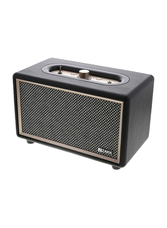 Zakk Woodstock Portable Bluetooth Speaker, Black/Brown